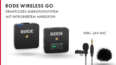 RODE Wireless GO drahtlos Mikrofon, Funkmikrofon + Lavalier