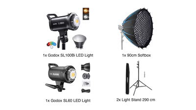 Godox 100 Bi Color LED Light + Godox SL60 LED Light